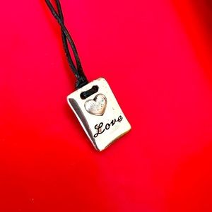 Brighton Love note on black string necklace 🖤